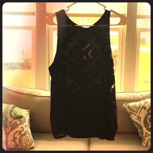 LUCKY BRAND PATTERNED  SHEER FRONT TANK